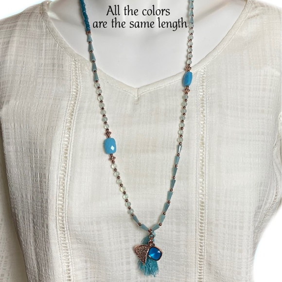 Stretch Tassel Beaded Necklace/Bracelet - Pink - Picture 4 of 4